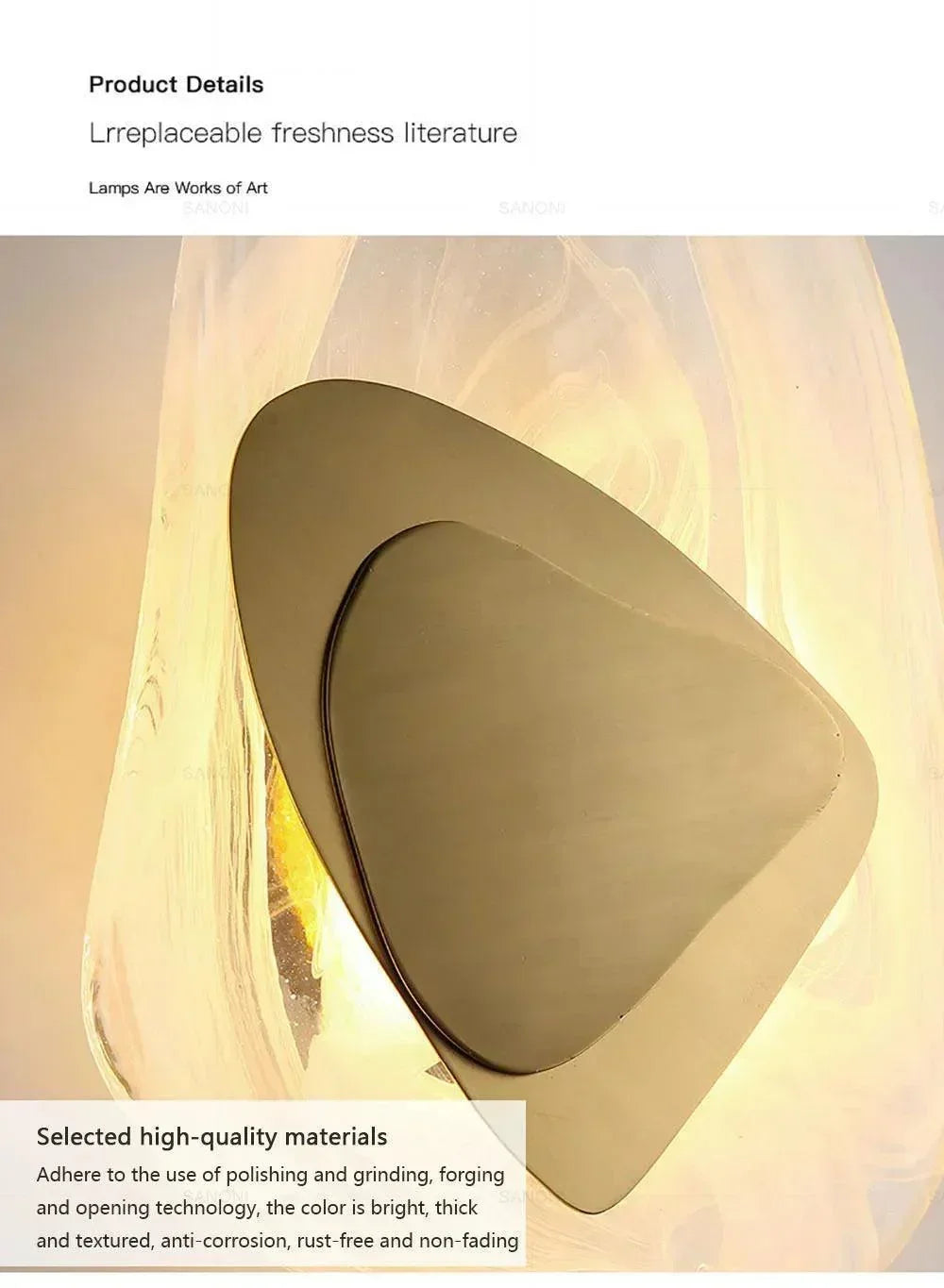 Geometric Design Modern LED Wall Light Lamp (Gold/Black/Rust) │ Bedside Wall Mounted Lighting - Besontique Home