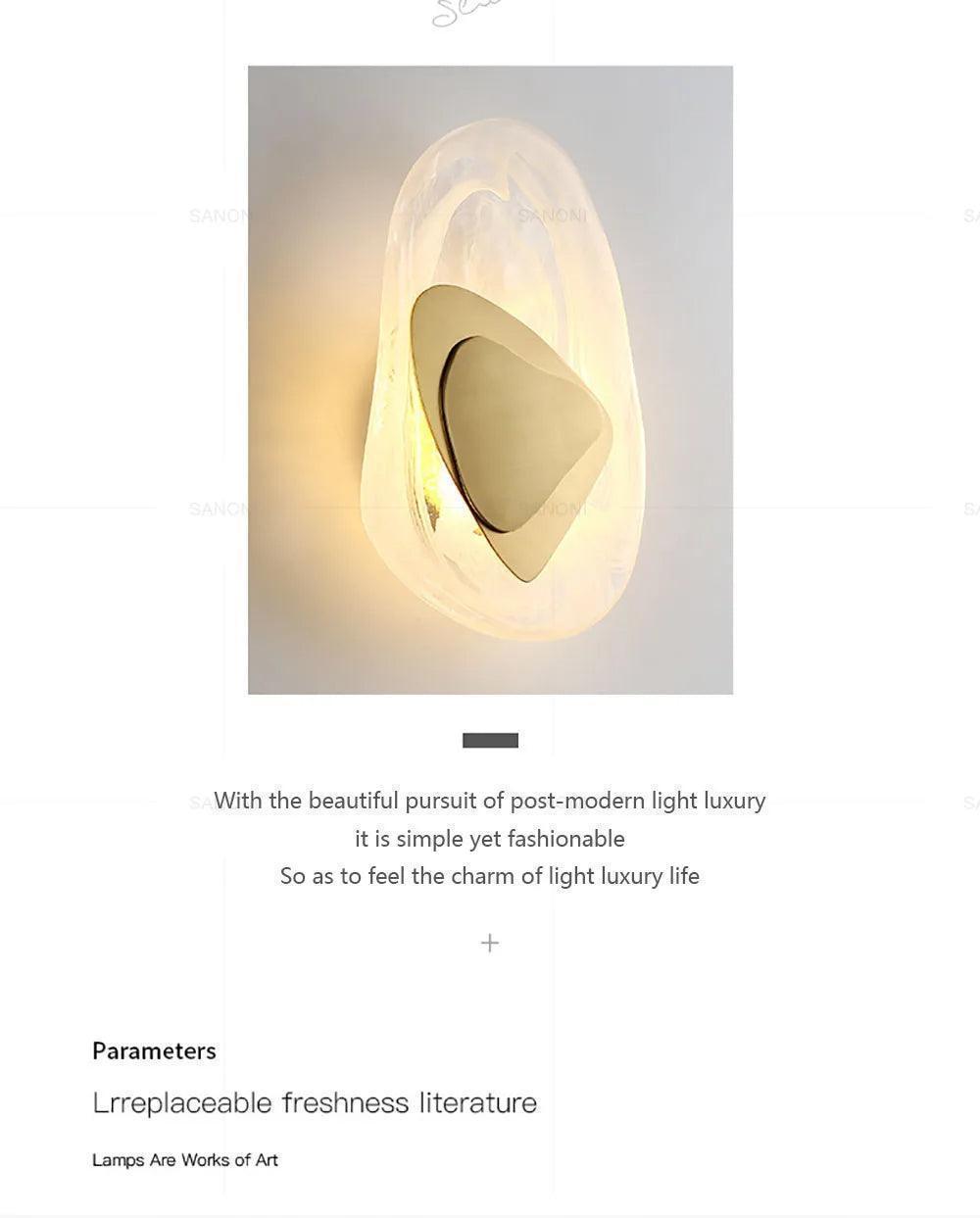 Geometric Design Modern LED Wall Light Lamp (Gold/Black/Rust) │ Bedside Wall Mounted Lighting - Besontique Home