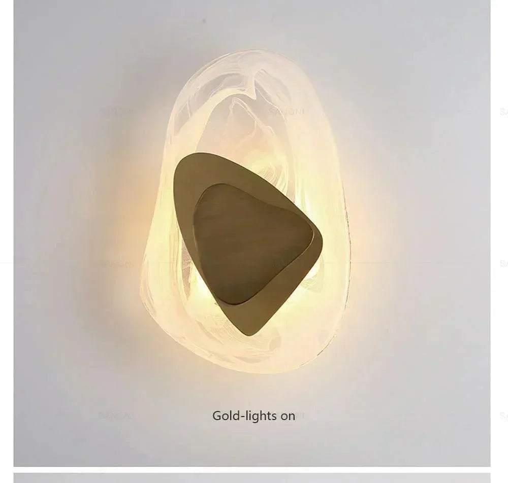 Geometric Design Modern LED Wall Light Lamp (Gold/Black/Rust) │ Bedside Wall Mounted Lighting - Besontique Home