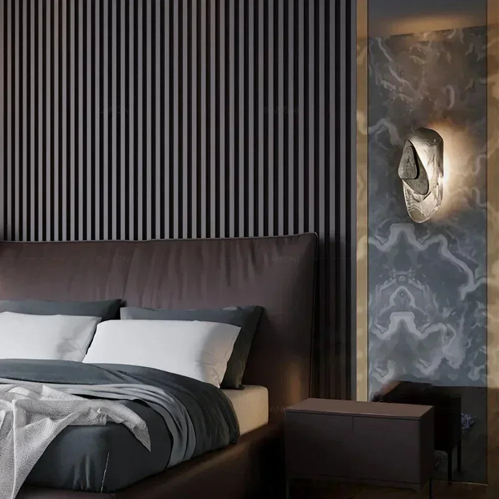 Geometric Design Modern LED Wall Light Lamp (Gold/Black/Rust) │ Bedside Wall Mounted Lighting - Besontique Home