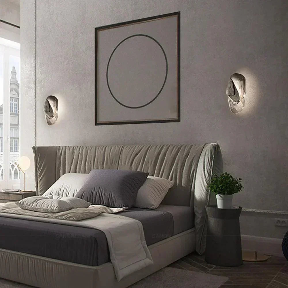 Geometric Design Modern LED Wall Light Lamp (Gold/Black/Rust) │ Bedside Wall Mounted Lighting - Besontique Home
