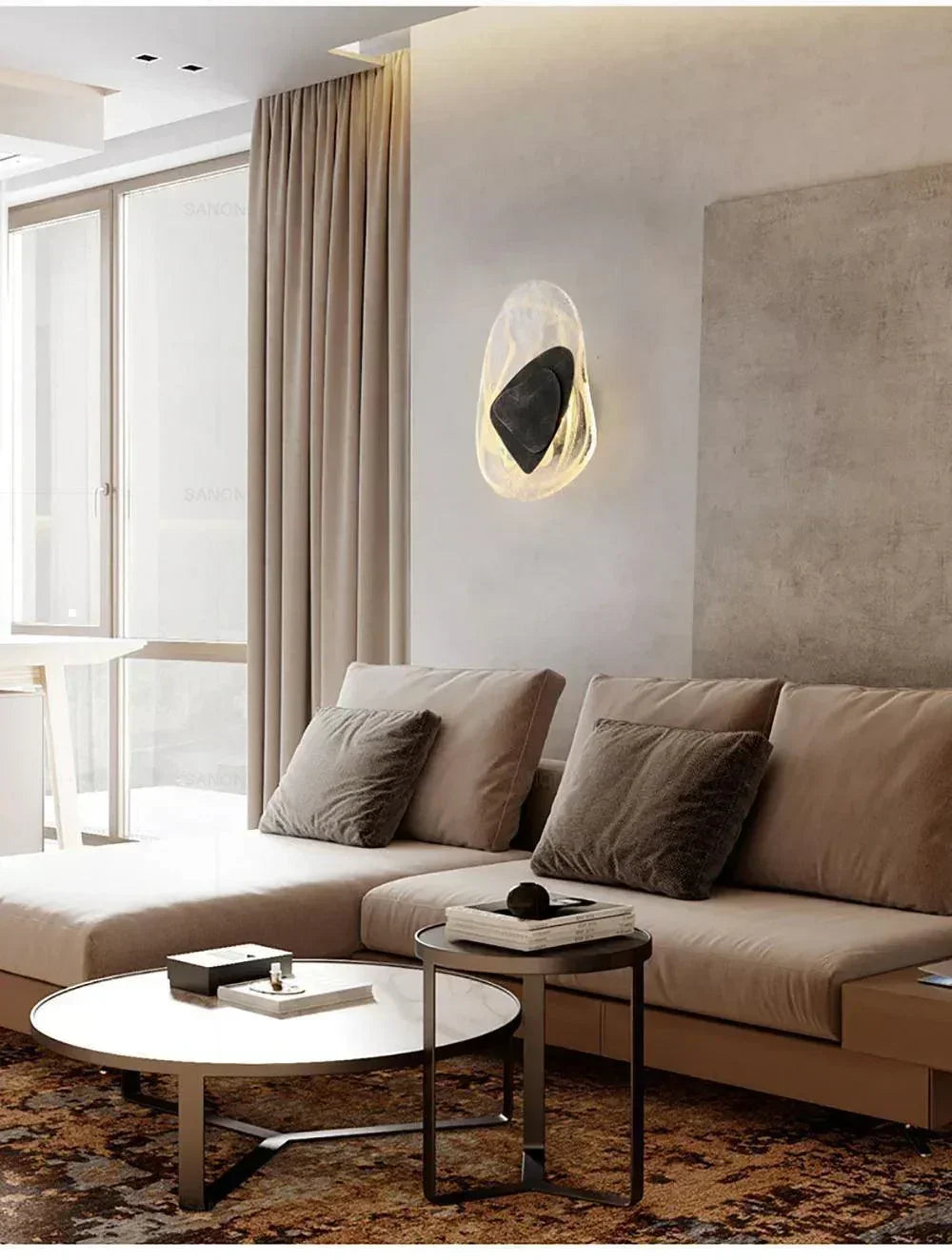 Geometric Design Modern LED Wall Light Lamp (Gold/Black/Rust) │ Bedside Wall Mounted Lighting - Besontique Home