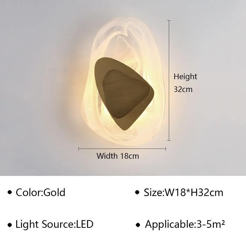 Geometric Design Modern LED Wall Light Lamp (Gold/Black/Rust) │ Bedside Wall Mounted Lighting - Besontique Home