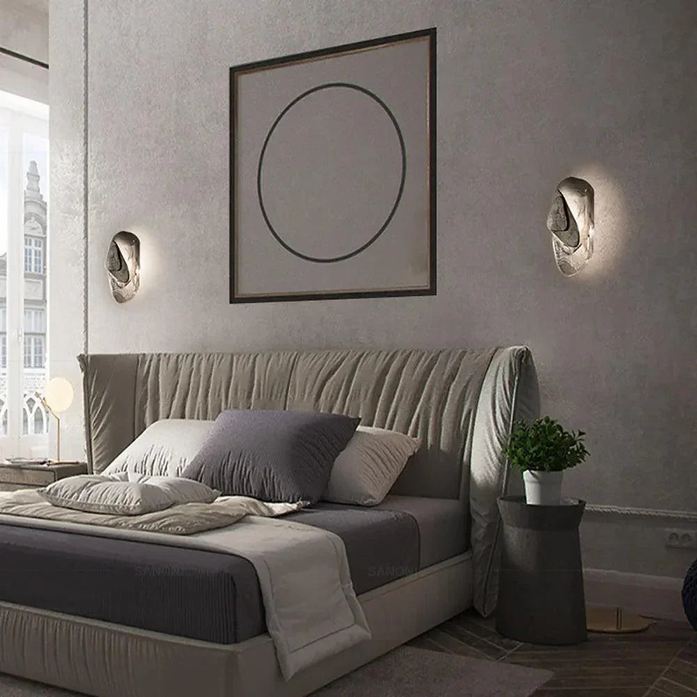 Geometric Design Modern LED Wall Light Lamp (Gold/Black/Rust) │ Bedside Wall Mounted Lighting - Besontique Home