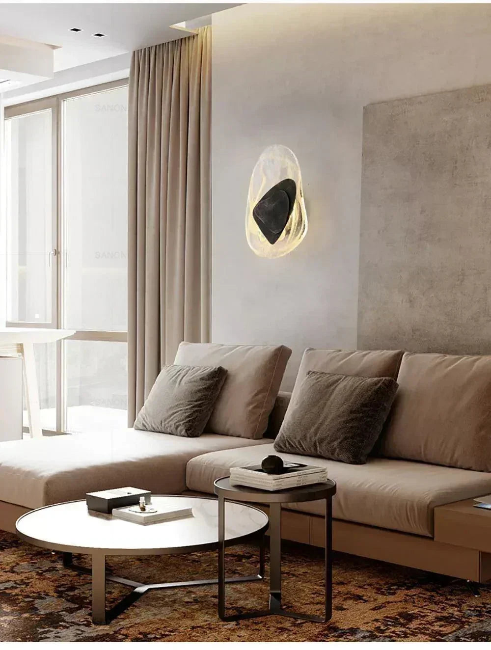 Geometric Design Modern LED Wall Light Lamp (Gold/Black/Rust) │ Bedside Wall Mounted Lighting - Besontique Home
