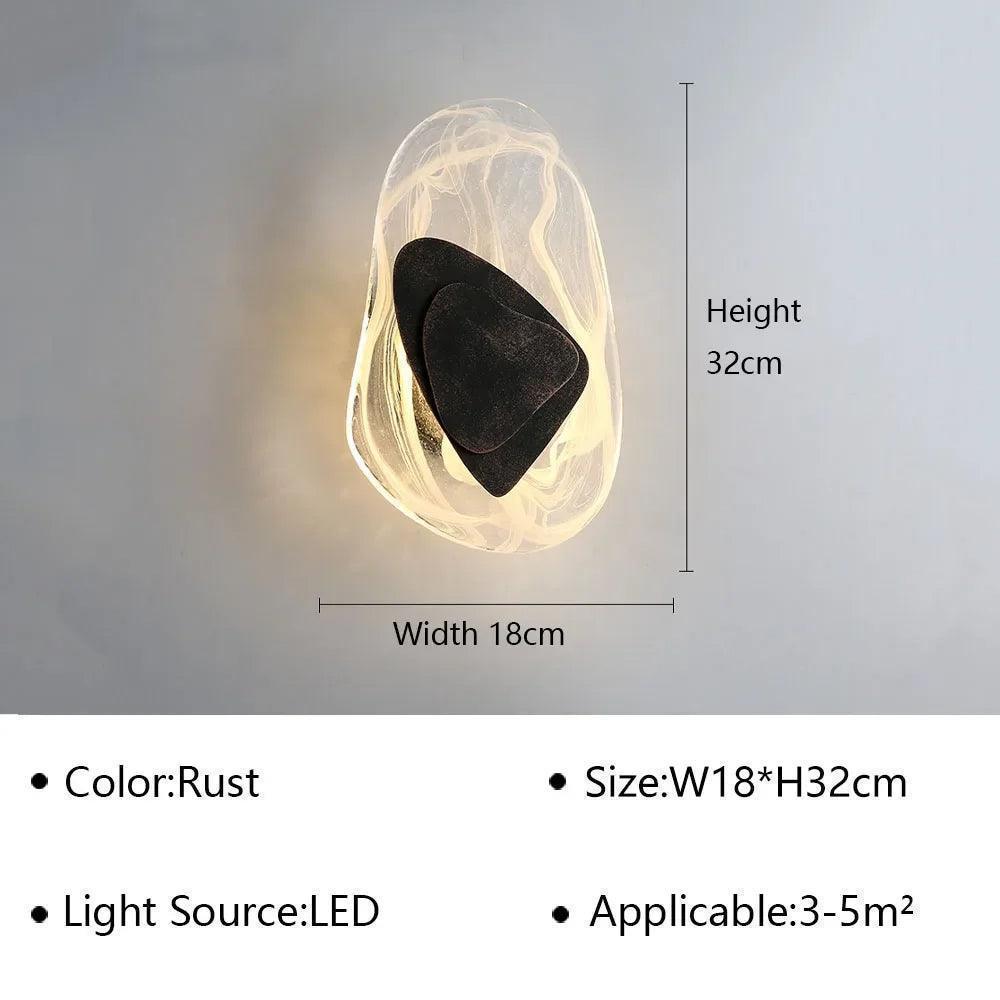Geometric Design Modern LED Wall Light Lamp (Gold/Black/Rust) │ Bedside Wall Mounted Lighting - Besontique Home