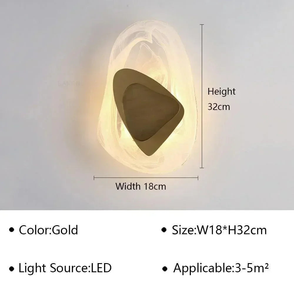Geometric Design Modern LED Wall Light Lamp (Gold/Black/Rust) │ Bedside Wall Mounted Lighting - Besontique Home