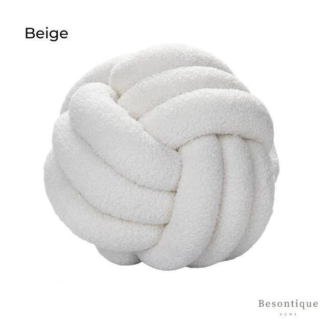Hand-woven Knotted Ball Cushion │ Sofa Living Room Decorative Spherical Throw Pillow - Besontique Home