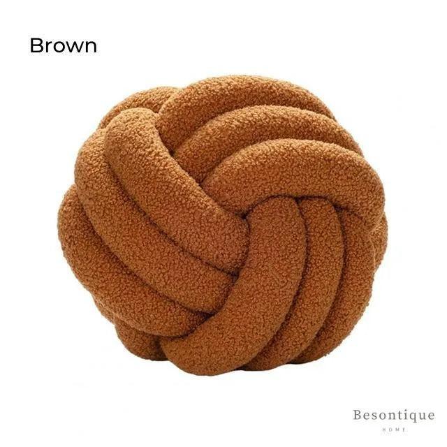 Hand-woven Knotted Ball Cushion │ Sofa Living Room Decorative Spherical Throw Pillow - Besontique Home