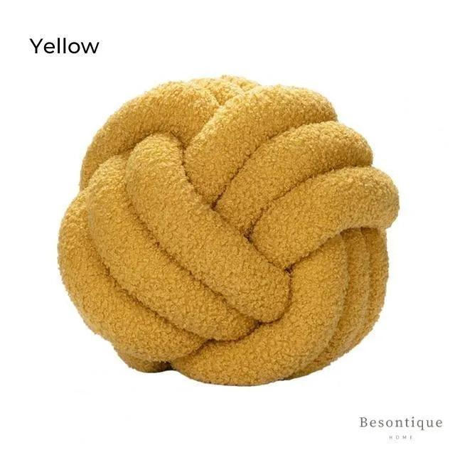 Hand-woven Knotted Ball Cushion │ Sofa Living Room Decorative Spherical Throw Pillow - Besontique Home