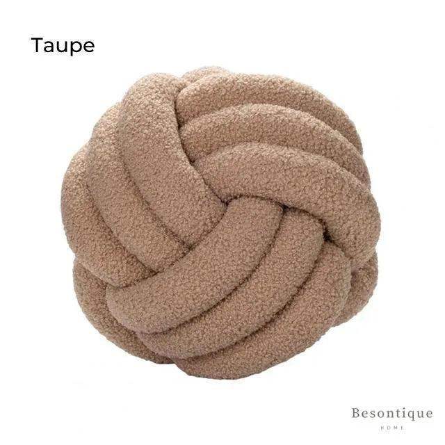Hand-woven Knotted Ball Cushion │ Sofa Living Room Decorative Spherical Throw Pillow - Besontique Home