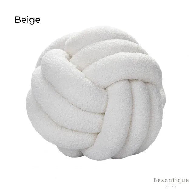 Hand-woven Knotted Ball Cushion │ Sofa Living Room Decorative Spherical Throw Pillow - Besontique Home