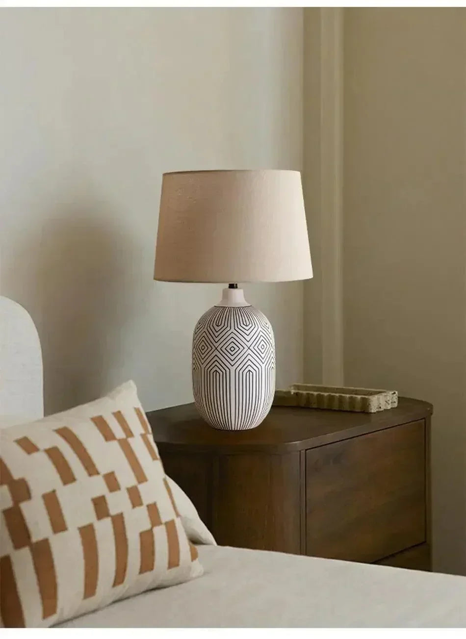 Handmade Bohemian Antique Carved Table Lamp │ Modern Retro Big Desk Lights - Besontique Home
