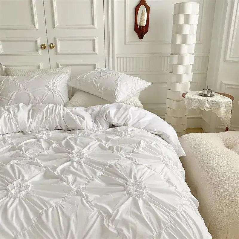 high-end-three-dimensional-pinch-pleated-bedding-set-modern-boho-quilt-bed-duvet-cover-pillow-case-besontique-home-30576 - Besontique Home