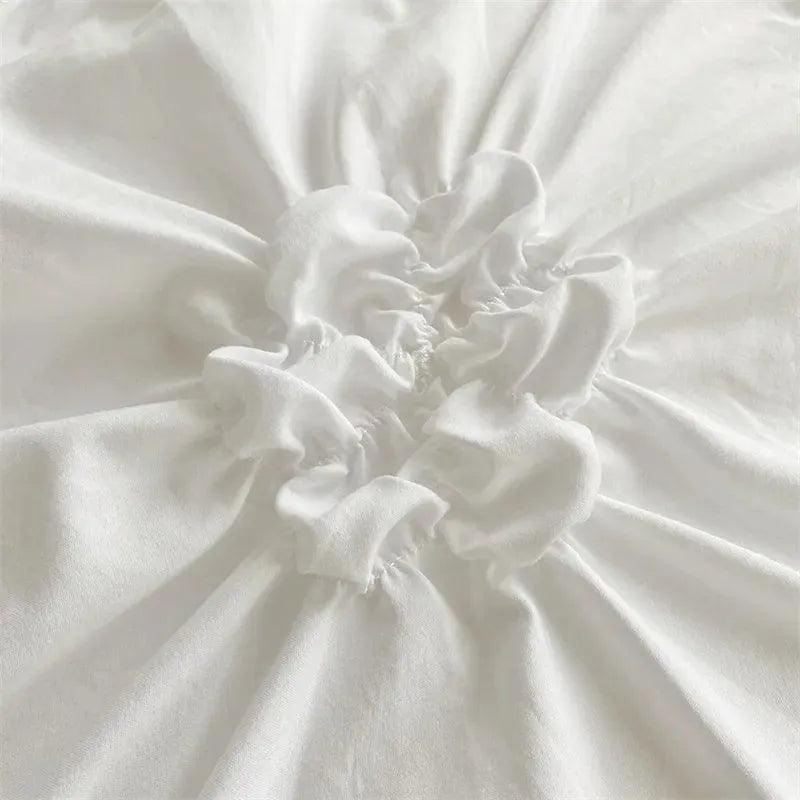 High End Three-dimensional Pinch Pleated Bedding Set │ Modern Boho Quilt Bed Duvet cover Pillow case - Besontique Home
