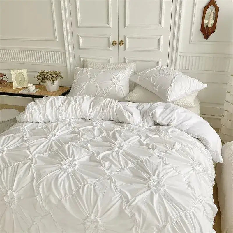 high-end-three-dimensional-pinch-pleated-bedding-set-modern-boho-quilt-bed-duvet-cover-pillow-case-besontique-home-36654 - Besontique Home