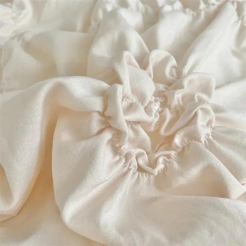 High End Three-dimensional Pinch Pleated Bedding Set │ Modern Boho Quilt Bed Duvet cover Pillow case - Besontique Home