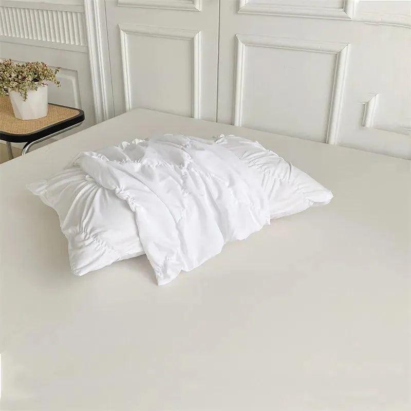 High End Three-dimensional Pinch Pleated Bedding Set │ Modern Boho Quilt Bed Duvet cover Pillow case - Besontique Home