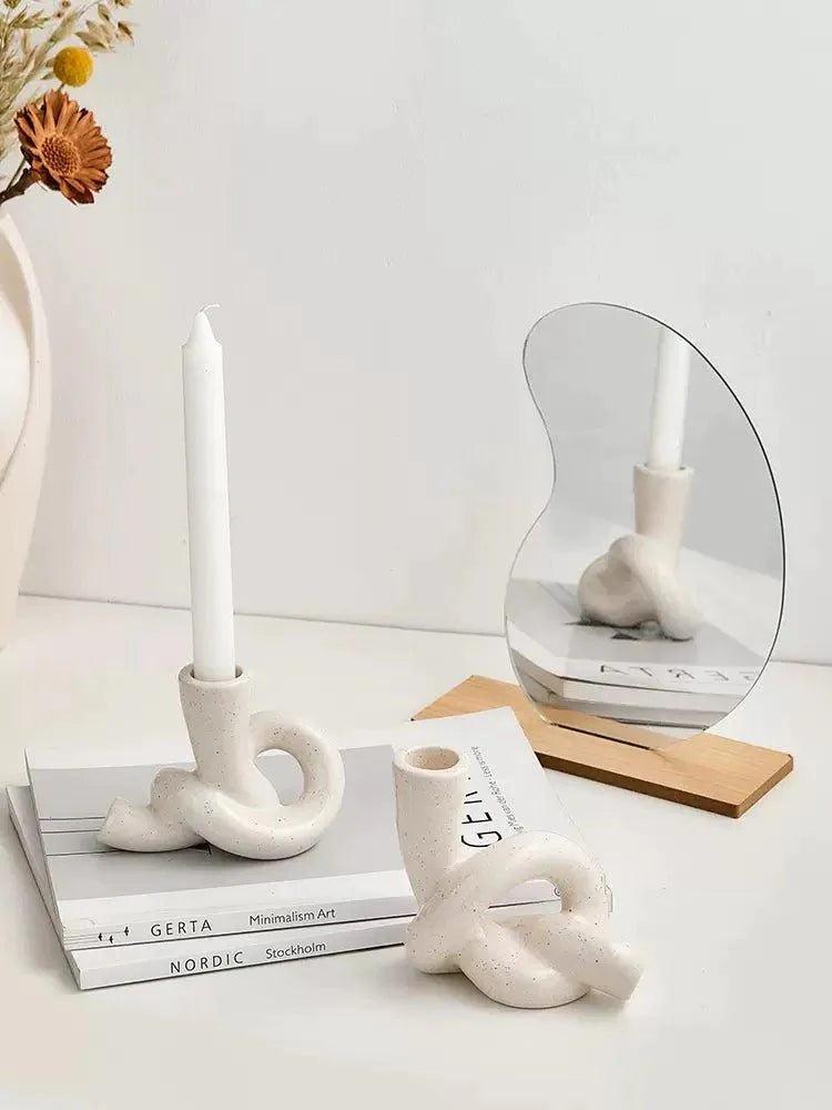 Ins Beige Decorative chandeliers Candle Holders - Besontique Home