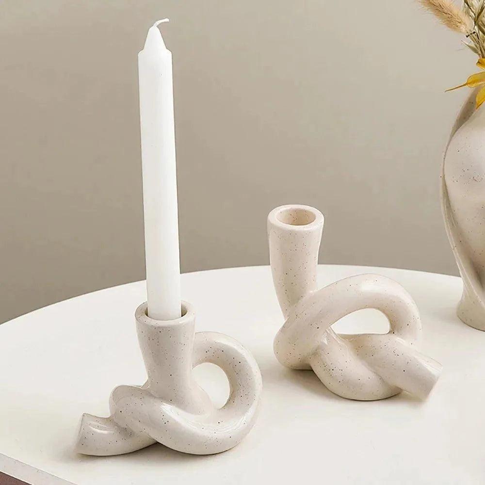 Ins Beige Decorative chandeliers Candle Holders - Besontique Home