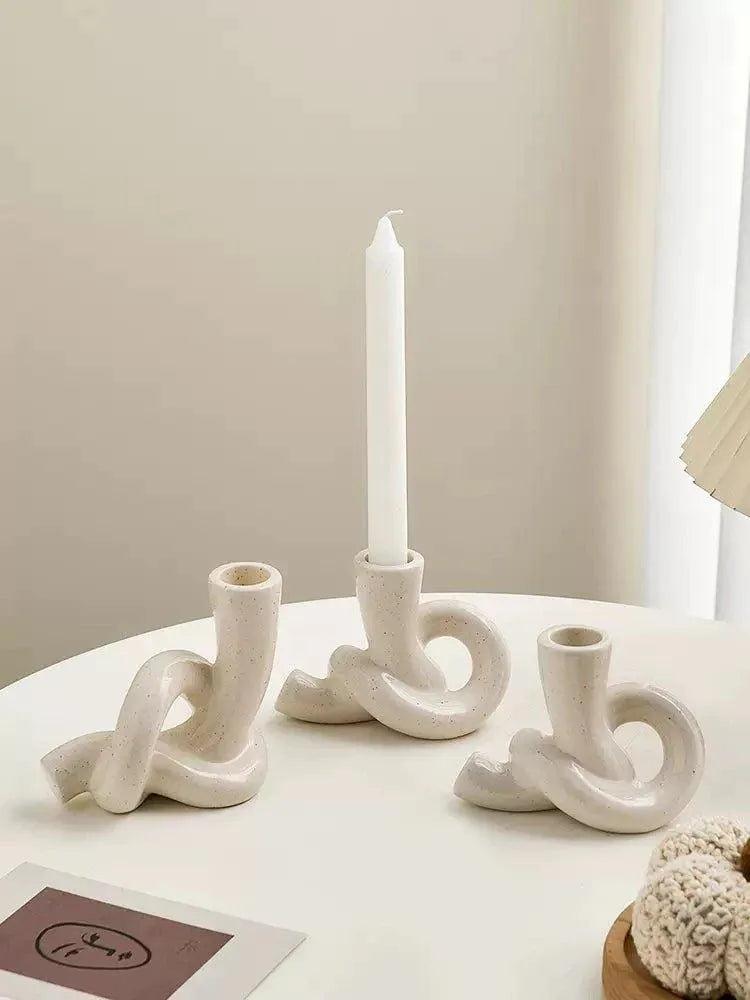 Ins Beige Decorative chandeliers Candle Holders - Besontique Home