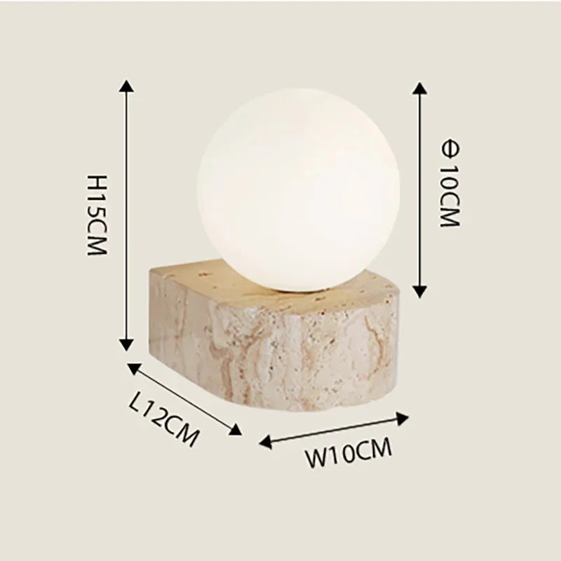 Japandi Natural Stone Glass Ball Wall Lighting Light │ Modern Home LED Sconce Wall Lamp - Besontique Home