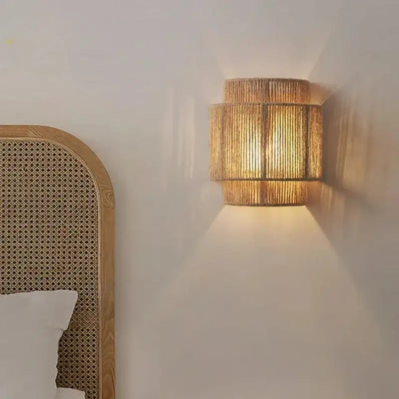 japandi-rattan-weaving-wall-lamp-shade-modern-retro-design-hemp-rope-minimal-hallway-light-besontique-home-48035 - Besontique Home
