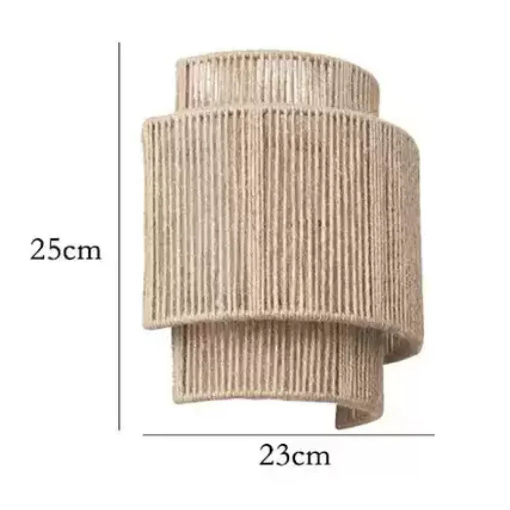 Japandi Rattan Weaving Wall Lamp Shade │ Modern Retro Design Hemp Rope Minimal Hallway Light - Besontique Home