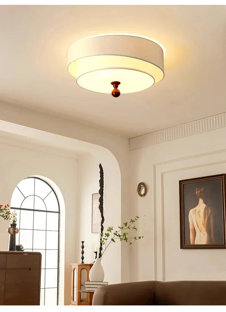 Japandi Retro Vintage Cloth Ceiling Lamp - Besontique Home