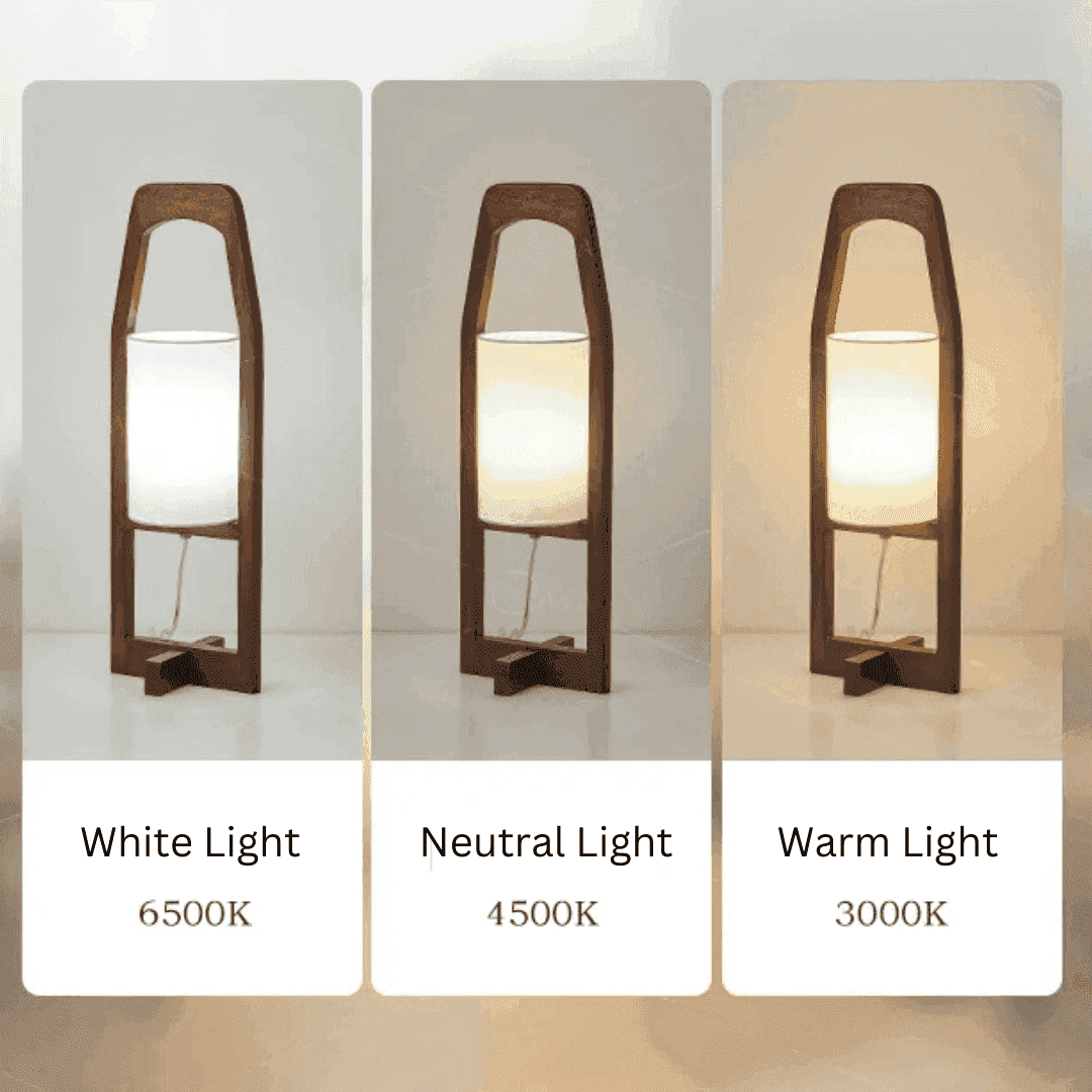 Japandi Vintage Wood Fabric Floor Lamp │ Modern Art LED Home Mood Stand Light - Besontique Home