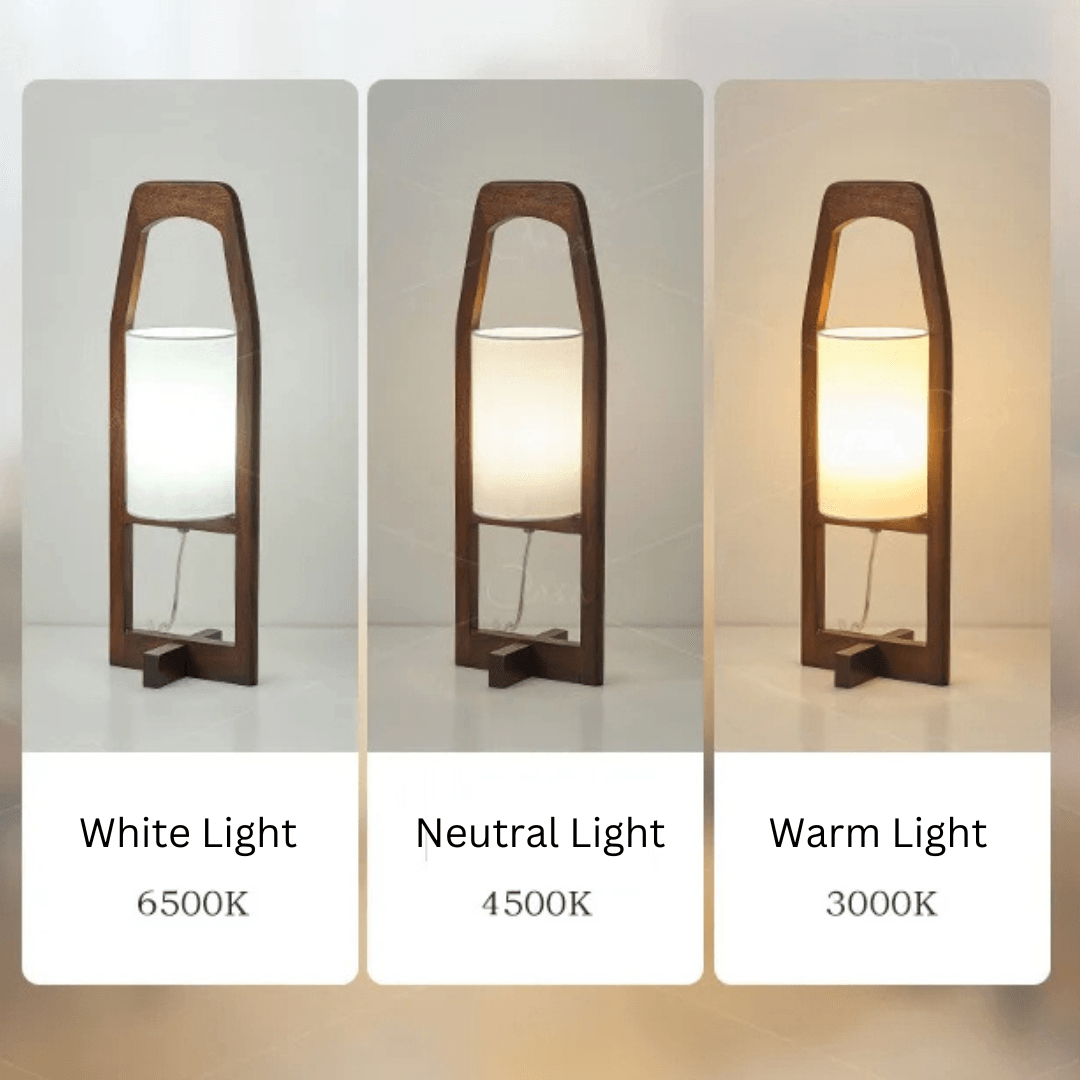 Japandi Vintage Wood Fabric Floor Lamp │ Modern Art LED Home Mood Stand Light - Besontique Home