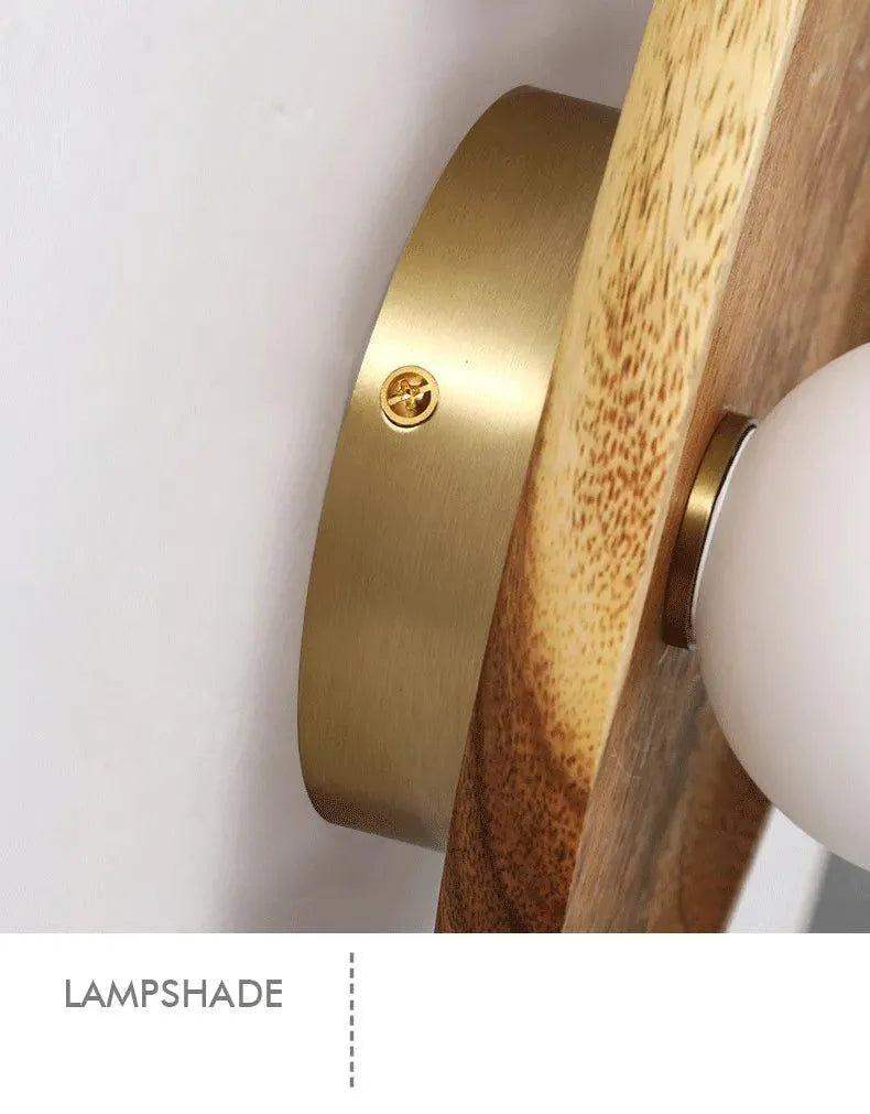 Japanese Minimalist Solid Wood Wall Light │ Modern Nordic LED Bedside Lamp Lighting - Besontique Home