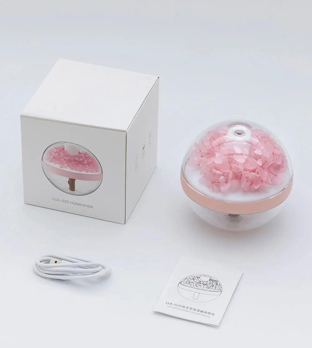 LED Light Flower Bloom Design Air Humidifier β Modern Boho USB charging Mist Maker - Besontique Home