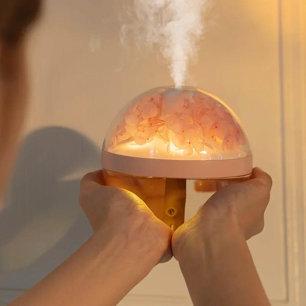 LED Light Flower Bloom Design Air Humidifier │ Modern Boho USB charging Mist Maker - Besontique Home