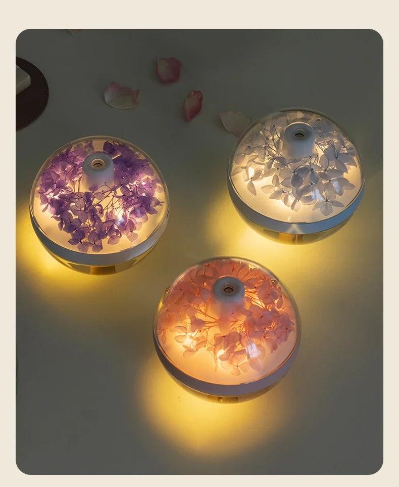 LED Light Flower Bloom Design Air Humidifier β Modern Boho USB charging Mist Maker - Besontique Home