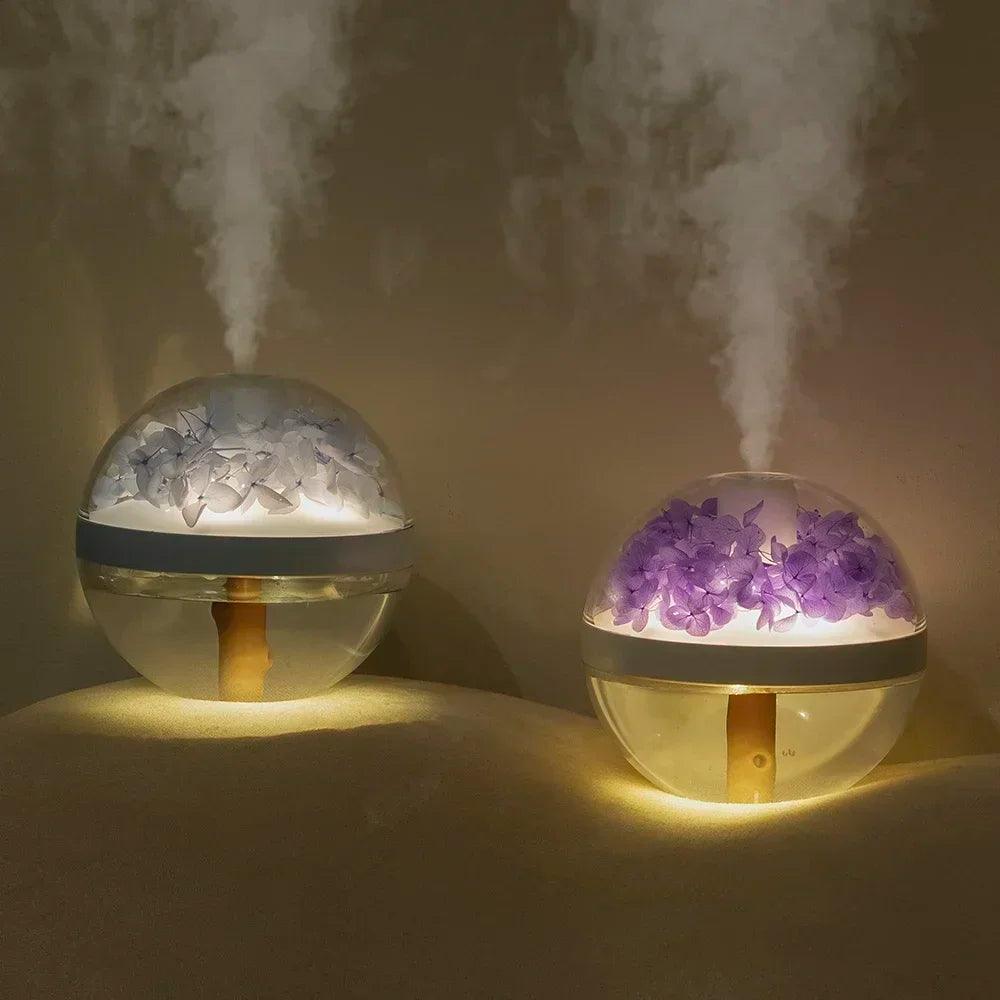 LED Light Flower Bloom Design Air Humidifier β Modern Boho USB charging Mist Maker - Besontique Home