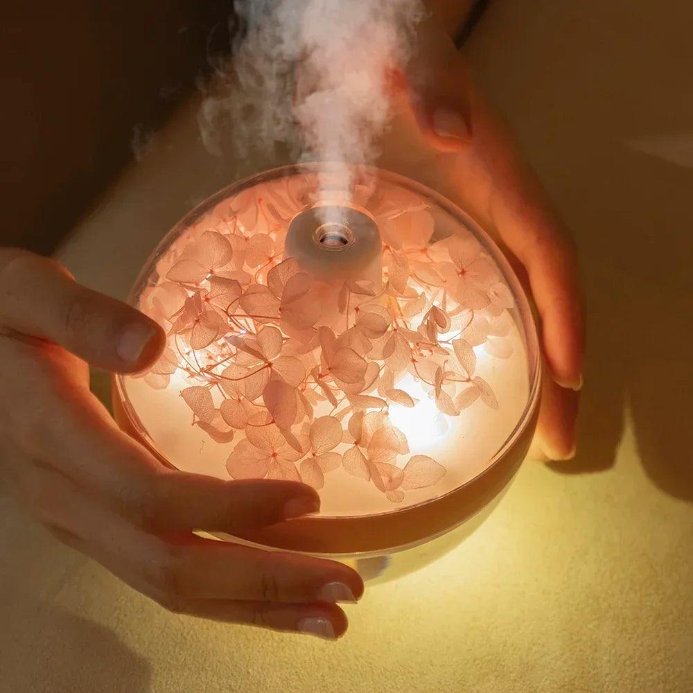 LED Light Flower Bloom Design Air Humidifier │ Modern Boho USB charging Mist Maker - Besontique Home