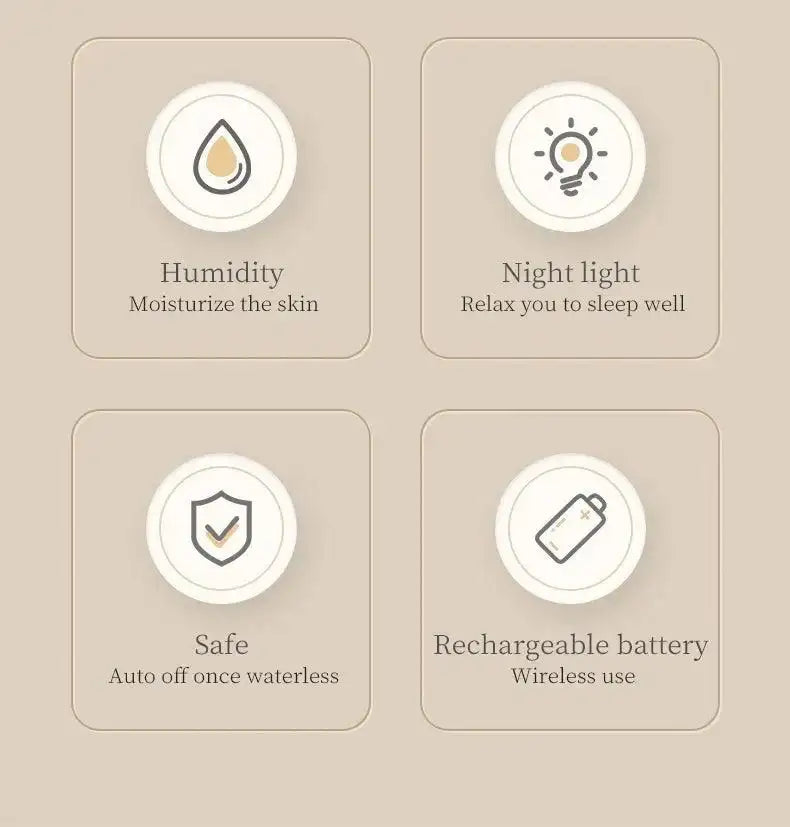 LED Light Flower Bloom Design Air Humidifier │ Modern Boho USB charging Mist Maker - Besontique Home
