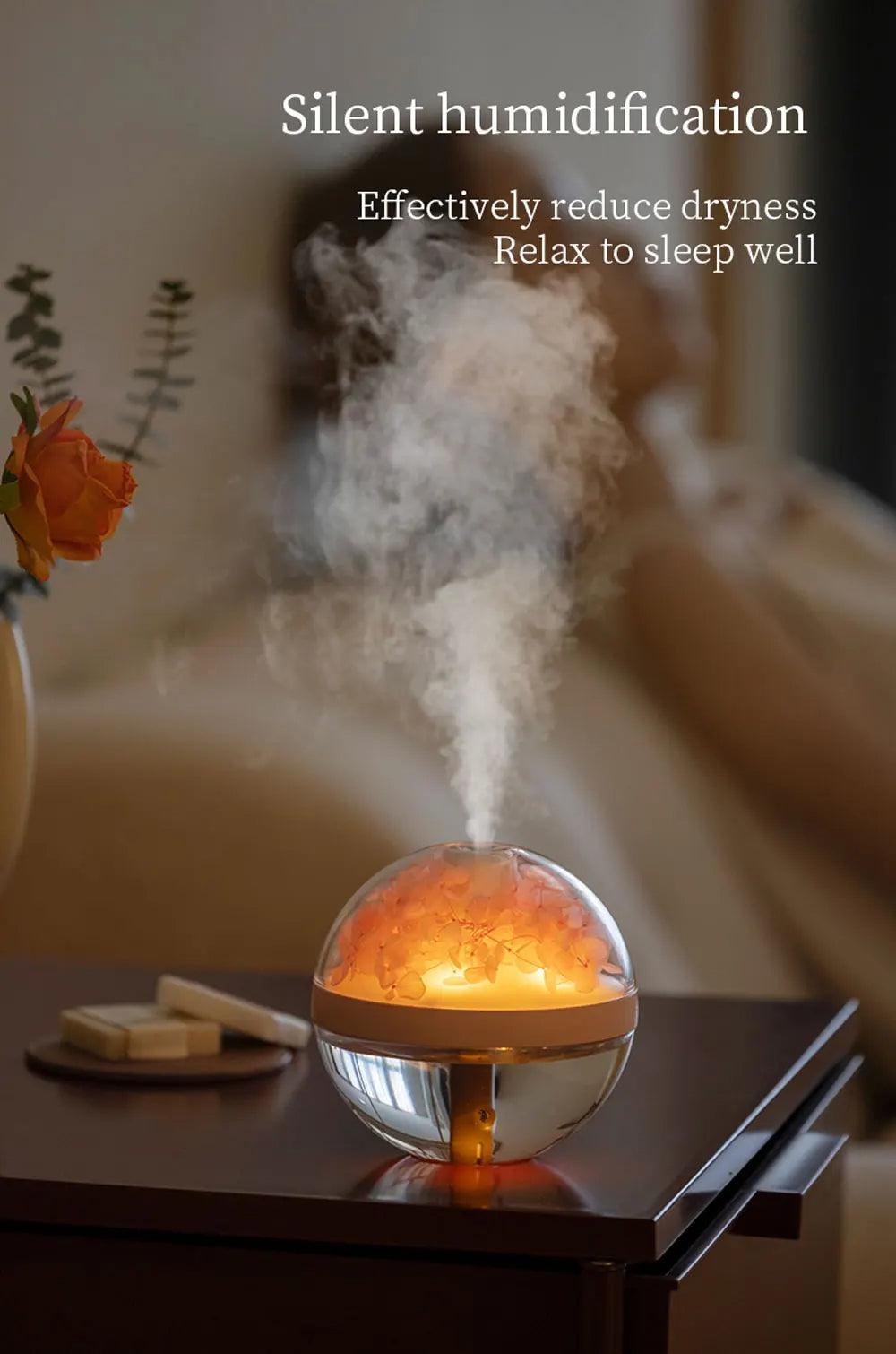 LED Light Flower Bloom Design Air Humidifier β Modern Boho USB charging Mist Maker - Besontique Home