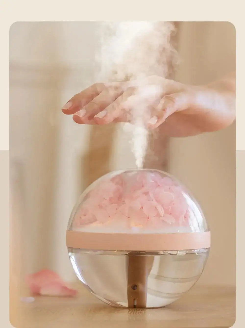 LED Light Flower Bloom Design Air Humidifier │ Modern Boho USB charging Mist Maker - Besontique Home
