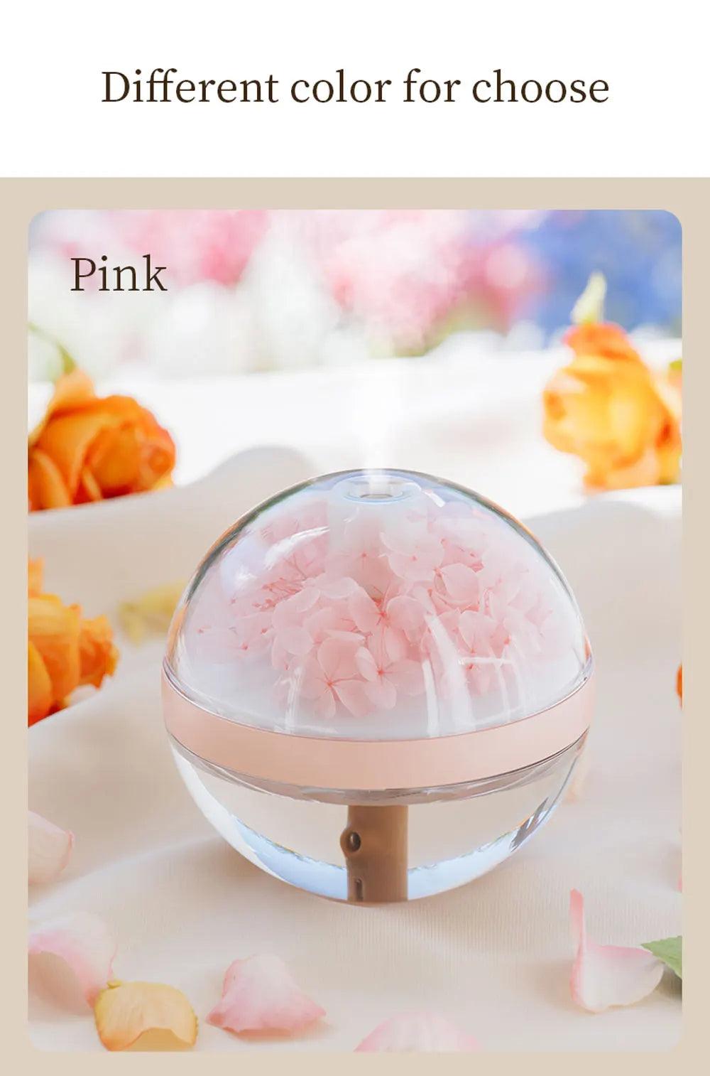 LED Light Flower Bloom Design Air Humidifier β Modern Boho USB charging Mist Maker - Besontique Home