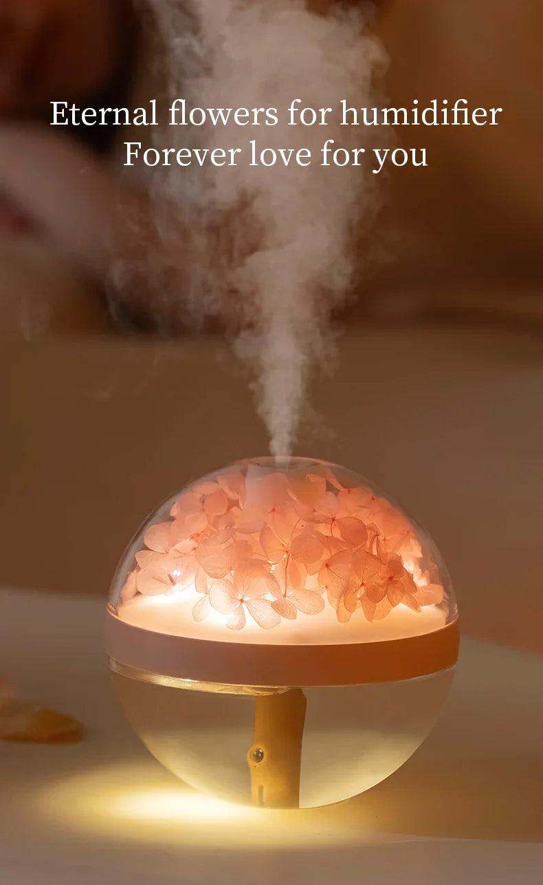 LED Light Flower Bloom Design Air Humidifier β Modern Boho USB charging Mist Maker - Besontique Home