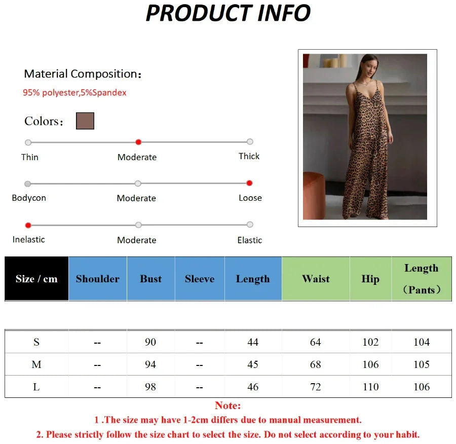 Leopard Printed Tank Top Pants Homewear 2 Piece Set - Besontique Home