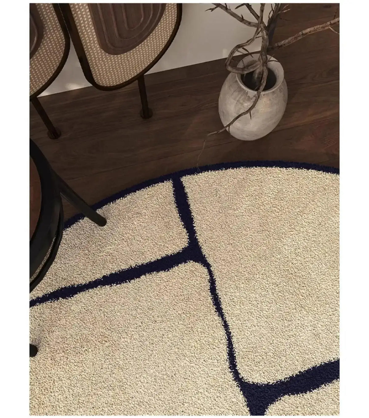 luxury-french-style-black-pattern-round-carpet-modern-home-large-area-plush-rugs-besontique-home-27277 - Besontique Home