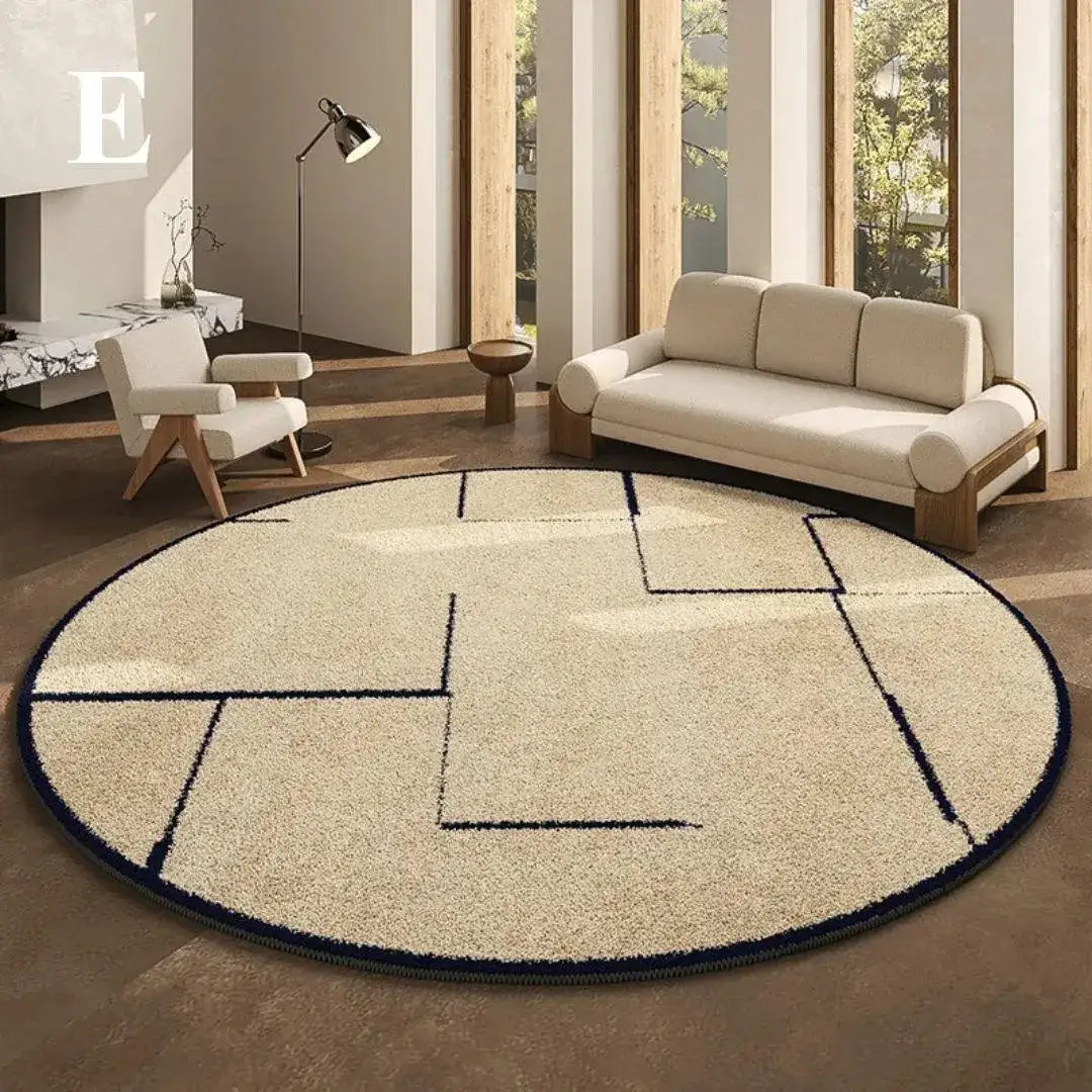 luxury-french-style-black-pattern-round-carpet-modern-home-large-area-plush-rugs-besontique-home-34868 - Besontique Home