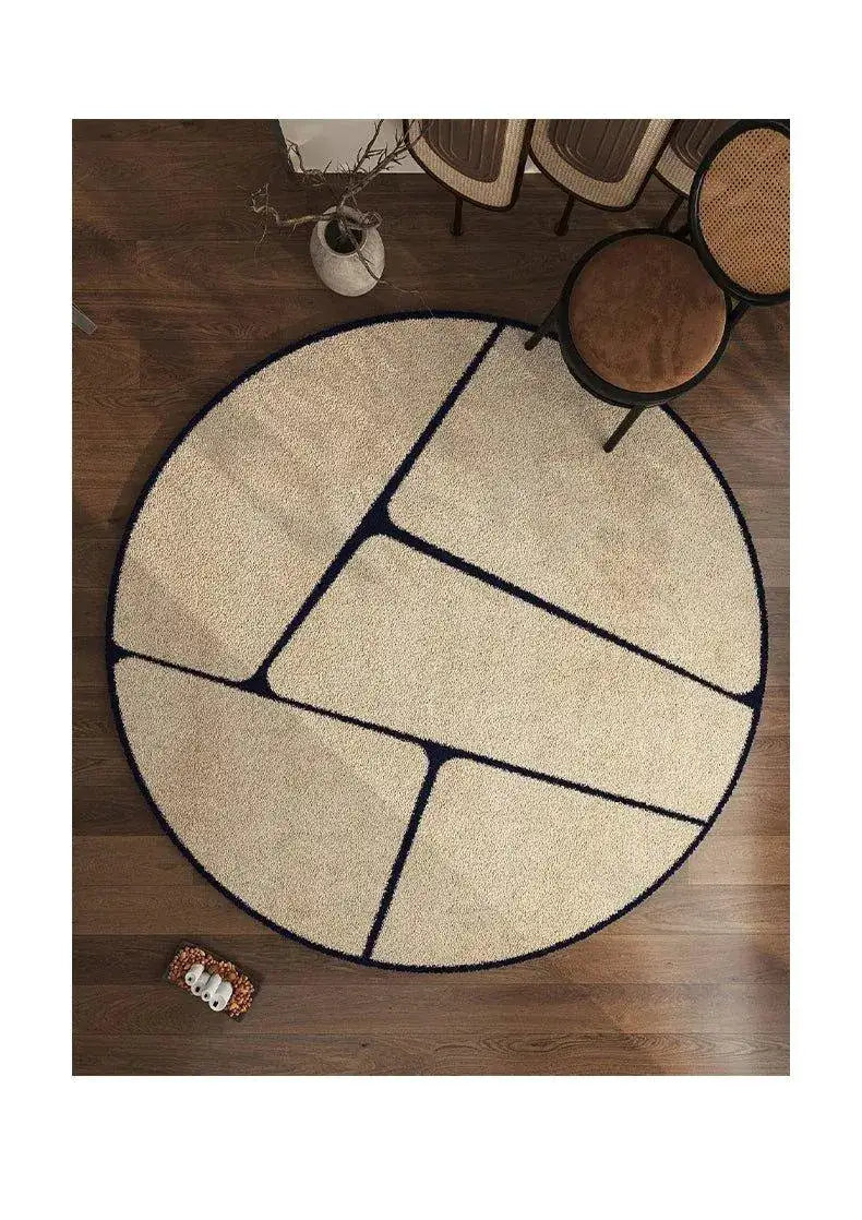luxury-french-style-black-pattern-round-carpet-modern-home-large-area-plush-rugs-besontique-home-85050 - Besontique Home