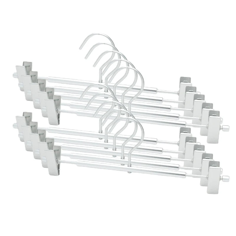 Matte Gold/Silver Skirts Pants Hangers with Clip │ Metal Clothes Wardrobe Trouser Rack - Besontique Home