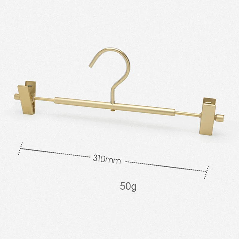 Matte Gold/Silver Skirts Pants Hangers with Clip │ Metal Clothes Wardrobe Trouser Rack - Besontique Home
