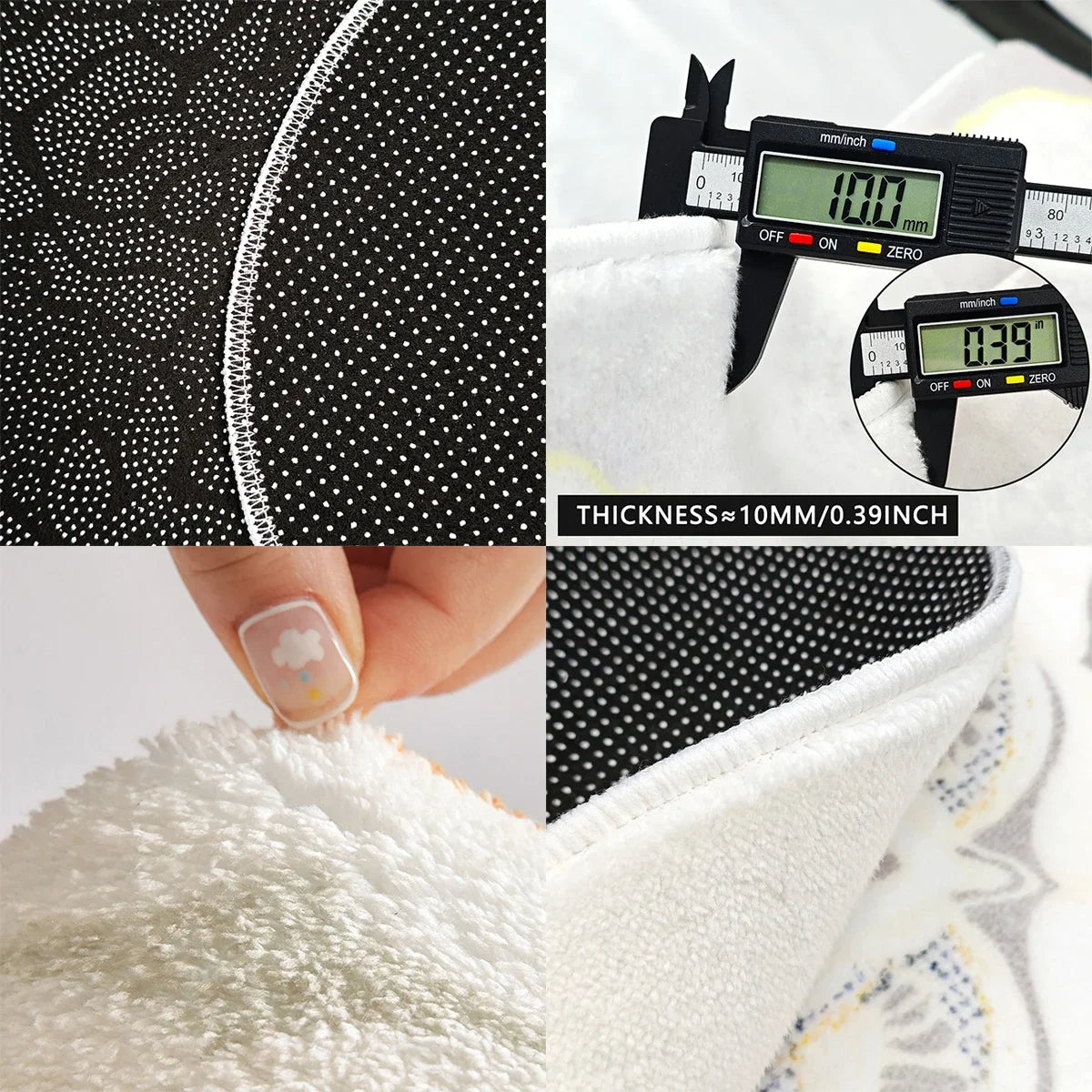 Minimal Design Bedroom Long Tufted Rug │ Japandi Style Pattern Anti Slip Fluffy Long Floor Mat Runner - Besontique Home