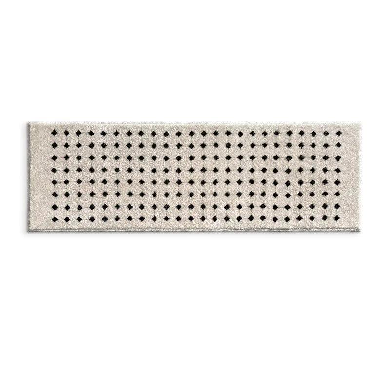 Minimal Design Bedroom Long Tufted Rug │ Japandi Style Pattern Anti Slip Fluffy Long Floor Mat Runner - Besontique Home